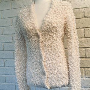 RXB White Ecru Boucle Cardigan Long Sleeve Sweater